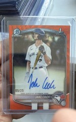 2025 Bowman Draft – Chrome Prospect Autographs Jake Cook #CPA-JC Orange Wave…