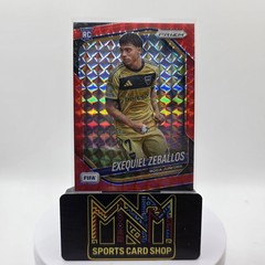 2025-26 Panini Prizm FIFA Exequiel Zeballos Red Mosaic Prizm #174 RC