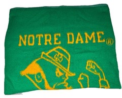 Biederlack Notre Dame Fighting Irish Fleece Throw Blanket Green Gold 57×47 USA