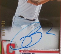 Bobby Bradley 2020 Bowman Chrome Refractor Auto Card /499 #CRA-BB On Card AU RC