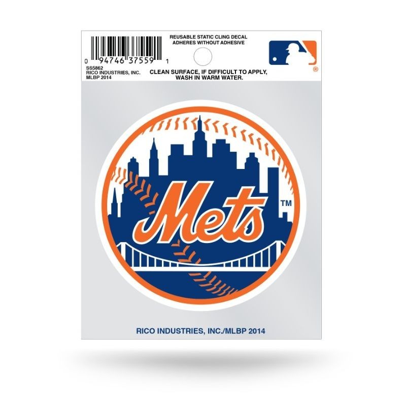NEW YORK METS MLB 4&Prime;x3&Prime; STATIC WINDOW CLING DECAL FREE SHIP