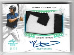 2019 Leaf Trinity RILEY GREENE 2-Color Letter Patch Platinum Auto RC /35 Tigers