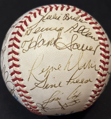 1980 s Old Timers AL Game Ball 30 Signed Roy Sievers Mudcat Grant Hank Aguirre