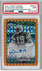 Keyshawn Johnson New York Jets 2025 Topps Chrome Auto Variation Orange Geo PSA 9