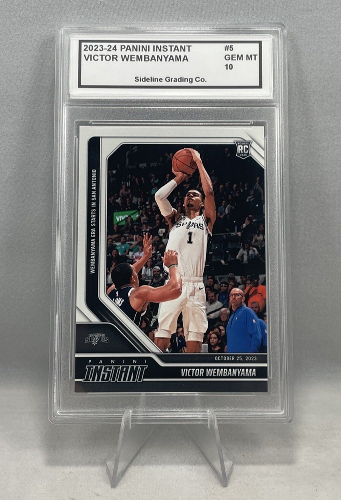 Victor Wembanyama Debut Rookie Graded Gem Mint 10 2023 Panini Instant 1st Bucket