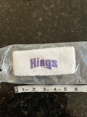Sacramento JR Kids Kings Headband Sweat Head Band White NEW