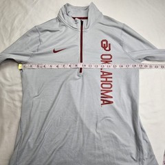 Oklahoma Sooners Shirt Mens Large Gray NCAA Football Nike Dri Fit Quarter Zip