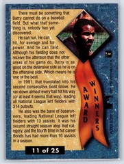 1992 Fleer Ultra NL Gold Glove Award Winner #11/25 Barry Bonds