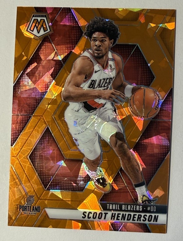 2024-25 Panini Mosaic Scoot Henderson #165 Orange Ice Mosaic Prizm SP /49