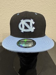 UNC North Carolina Tar Heels NC Logo Hat Black & Blue Adult Size Snapback NEW