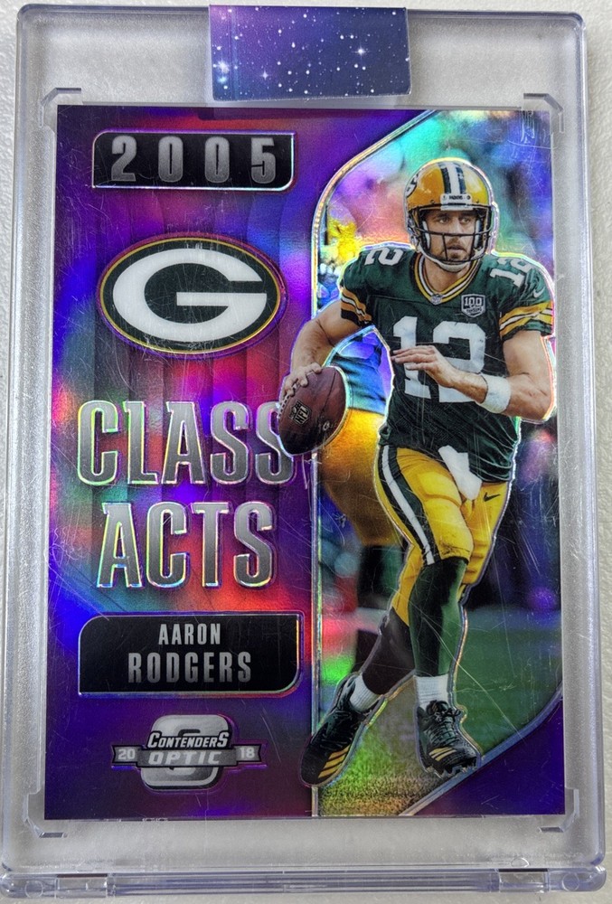 2018 Panini Contenders Optic Class Acts Purple Prizm 52/99 Aaron Rodgers #CA-AR