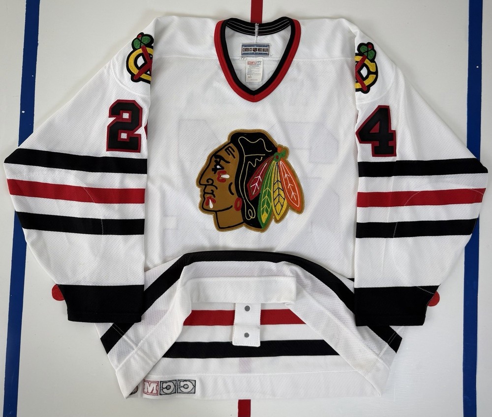 Bob Probert 1995-96 Chicago Blackhawks Vintage Authentic CCM Hockey Jersey 52/XL