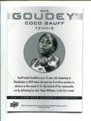 2021 Upper Deck Goodwin Champions Goudey – Platinum Rainbow #G35 – Coco Gauff