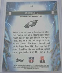 Topps 2025 Cosmic Chrome Lightspeed Insert LS-9 Jalen Hurts Eagles