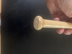 CHICAGO CUBS Harry Caray&rsquo;s Mini Bat 18&Prime; Natural Wood Stain .. Stamp Signed.