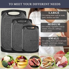 Cutting Boards for Kitchen, Large-Small Board Set of Large, Dark Gray