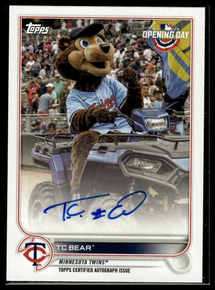 2022 Topps Opening Day #MA-TB TC Bear Mascot Autographs