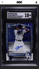 2025 BOWMAN DRAFT CHROME PROSPECT AUTO HTA CHOICE AIDAN WEST /150 SGC 10