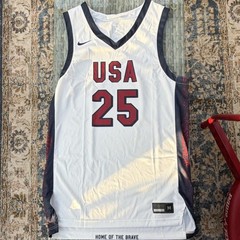 Nike USA Basketball Jersey #25 White Red Navy Medium Olympic Team