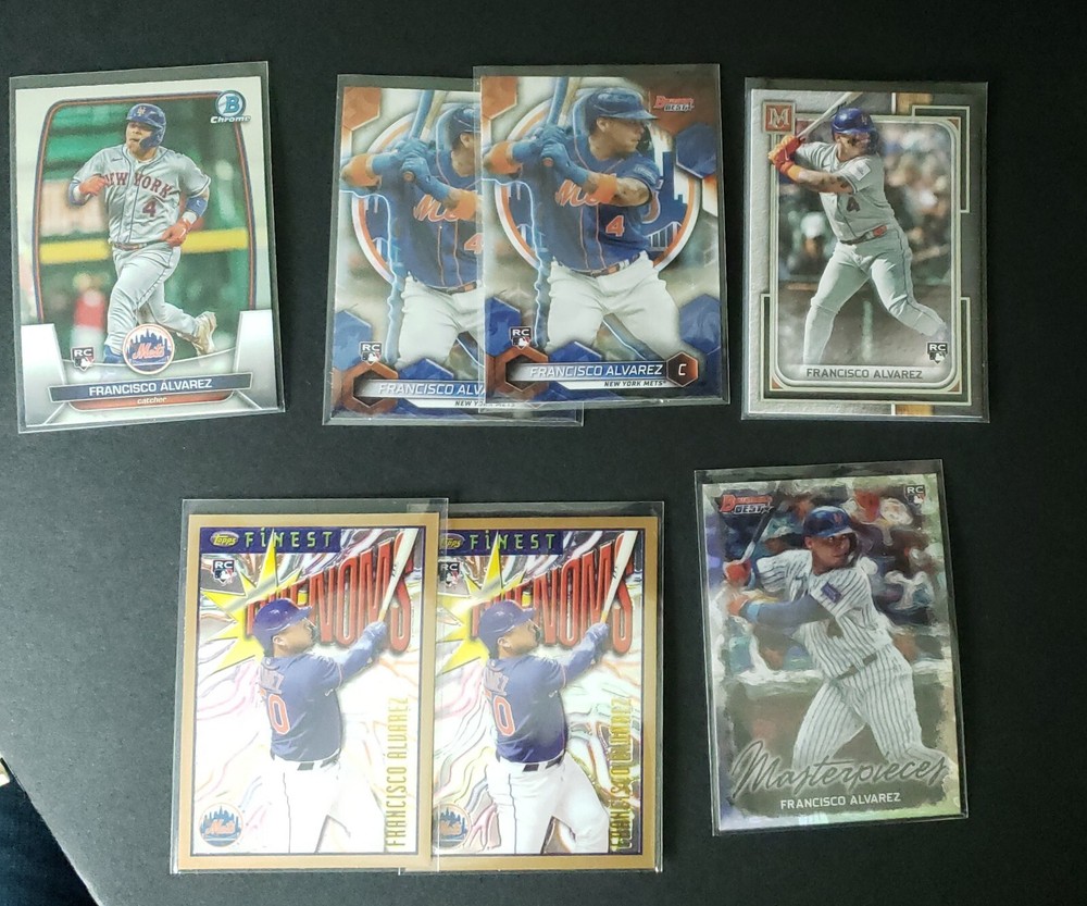 (7) Francisco Alvarez Rookie Lot RC 2023 Bowman, Topps, 98, 35, 47, 29, BM9