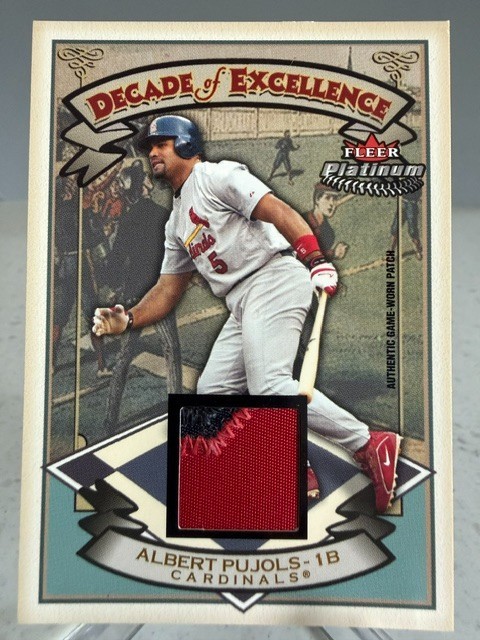 2005 Fleer Platinum &lsquo;Decade /Excellence&rsquo; 2-Color GU Patch Albert Pujols # 3/10