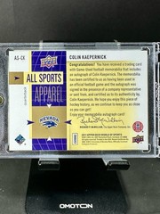 RARE 2011 UD World of Sports -All-Sport Apparel Auto Colin Kaepernick #3/15 MINT