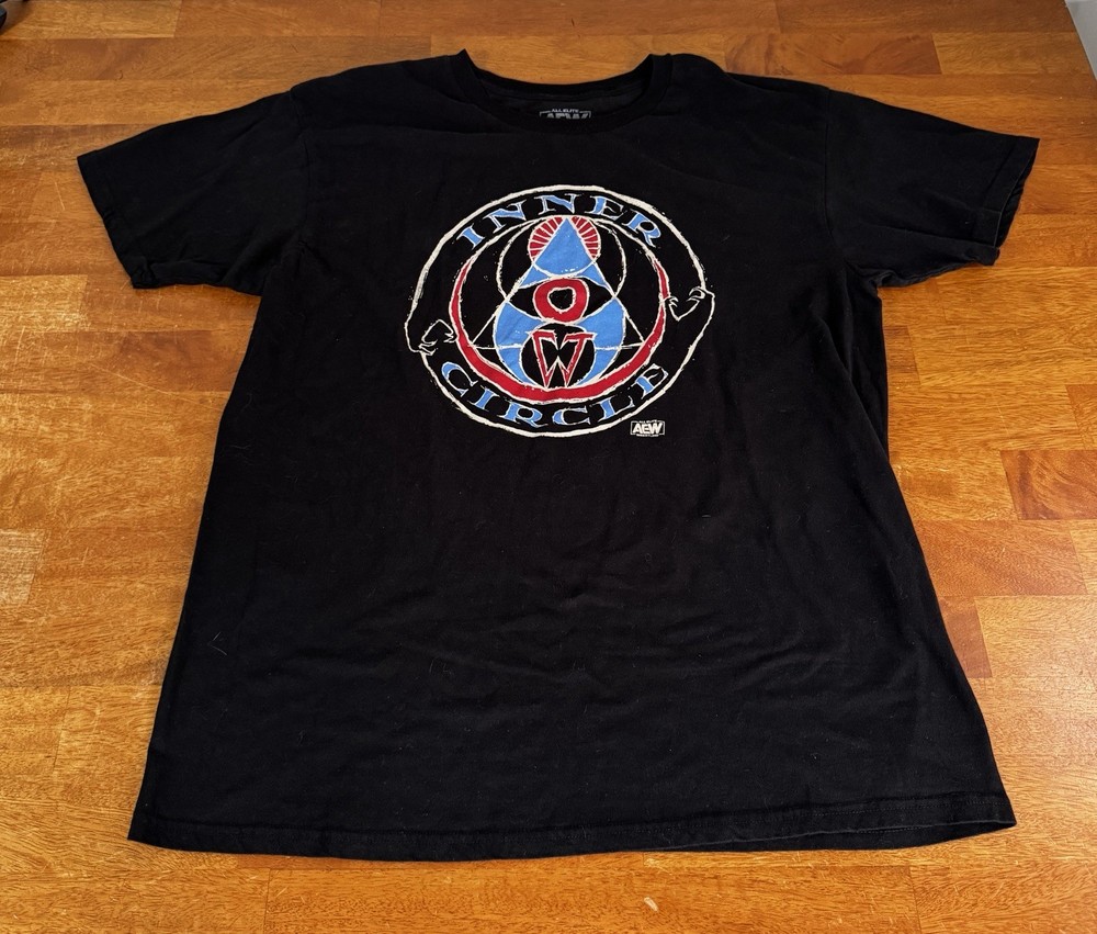 AEW All Elite Wrestling Black XL T-Shirt Inner Circle Chris Jericho Cotton