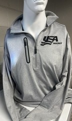 USA HOCKEY QUARTER ZIP SLIM FIT SWEATER XL GREY USED GREAT CONDITION EXTRA LARGE
