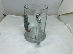 Glass Denver Broncos Stein Mug 5 1/4&Prime; Tall 2 1/4&Prime; Diameter with Resin Applique