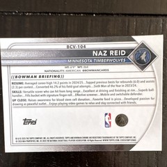 2025-26 Topps Bowman Chrome Naz Reid Green Mojo Refractor /99