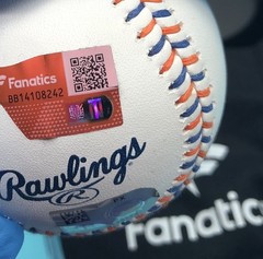 Fanatics Francisco Lindor Auto Mets Logo Blue/Orange Laces Full Packaging /25