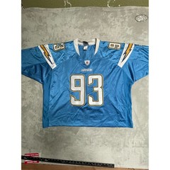 Vintage San Diego Chargers Jersey Mens 56 Blue Luis Castillo #93 Reebok Football