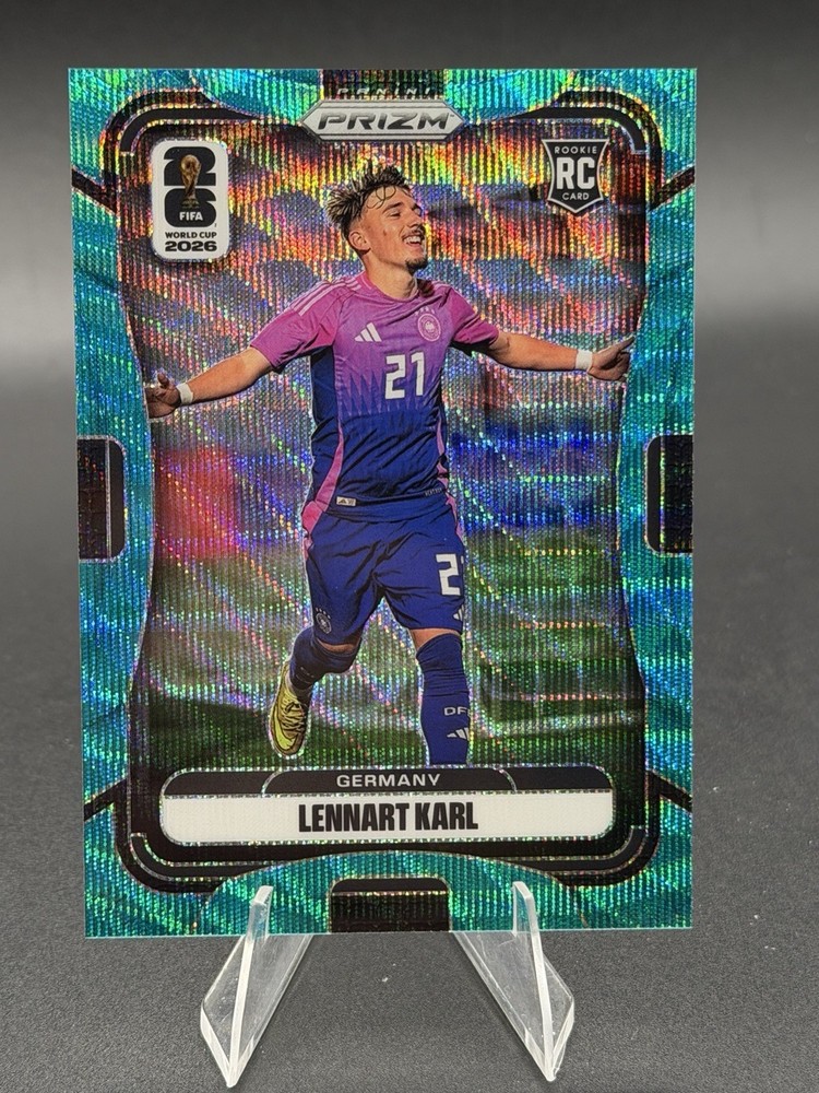 Panini Prizm FIFA World Cup 2026 Lennart Karl Germany Rookie Teal Wave RC /99🔥