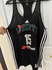 Adidas New York Liberty WNBA Authentic Jersey L +2 Black #15 Boost Mobile Bball