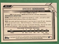 2021 Bowman Draft Chrome Green Sparkle Refractor /99 Brooks Gosswein #BDC-21