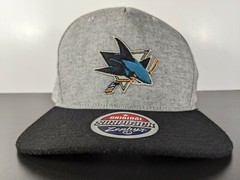 San Jose Sharks NHL Gray On Black Felt Brim Zephyr Snapback Hat