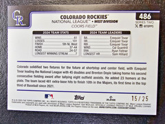 2025 Topps Series 2 Colorado Rockies #486 Orange Diamante Foil 15/25 SP 🔥