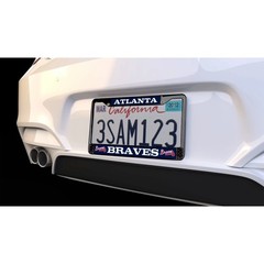 Atlanta Braves MLB 3D Polyurethane 2-Hole Black Metal License Plate Frame