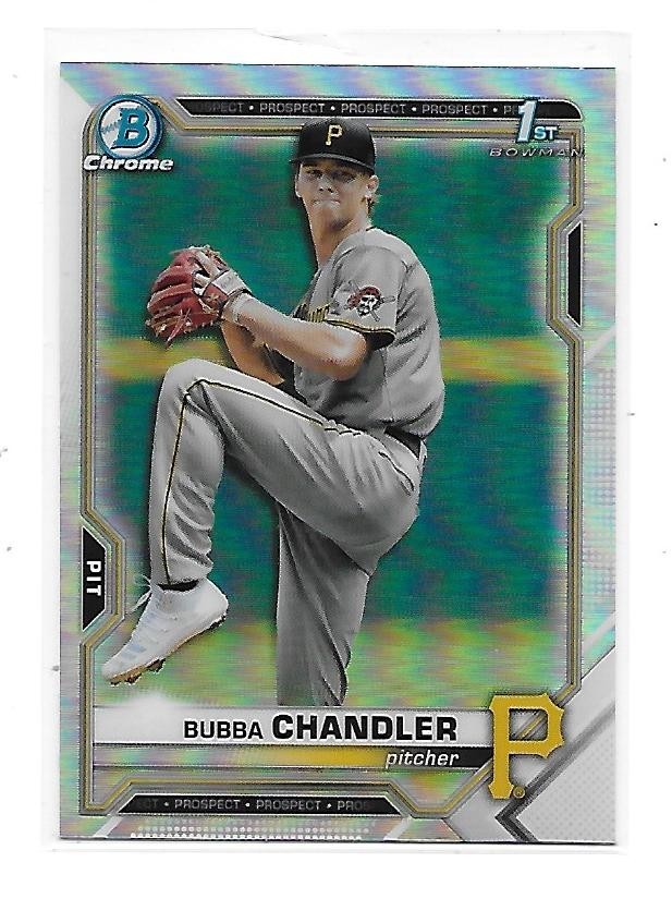 2021 BOWMAN DRAFT CHROME REFRACTOR BUBBA CHANDLER #BDC41 PIRATES ROOKIE