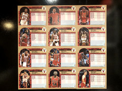 « RARE » 1992-93 FLEER BULLS BACK-2-BACK UNCUT SHEET (JORDAN, PIPPEN + 10) NMT!