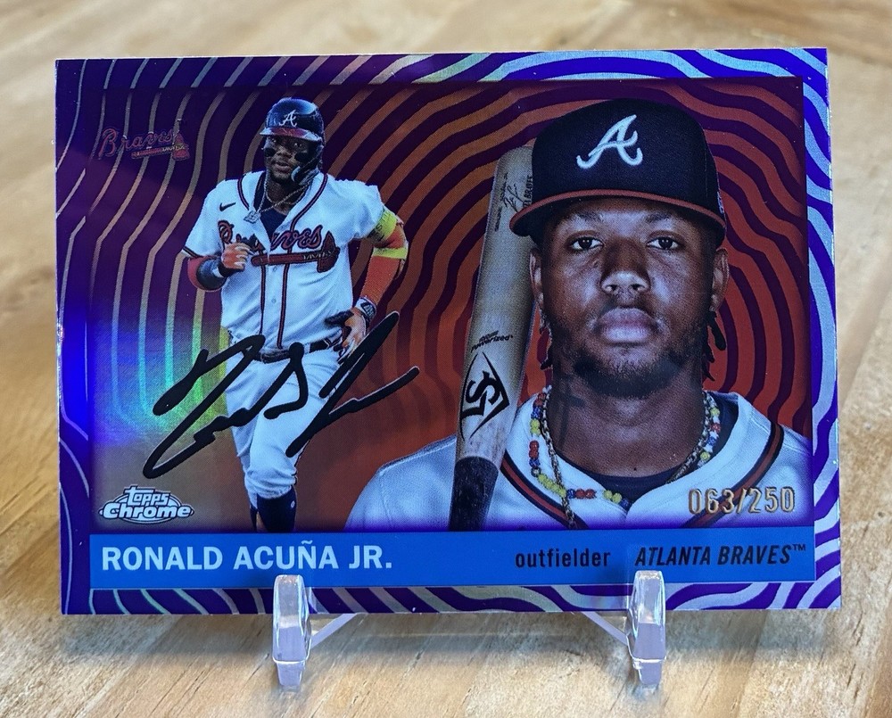 2025 Topps Chrome Platinum #5 Ronald Acuna Jr Purple Vibrations Refractor /250