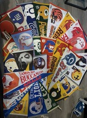1967 Original Vintage NFL Pennants Lot – 28 Teams – Missing Only 49ers