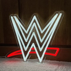 WWE Logo LED Neon Wall Sign USB Powered Light World Wrestling Entertainment NEW