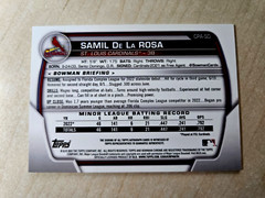 2023 Bowman Samil De La Rosa Chrome 1st Bowman Auto Atomic Refractor /100 CPA-SD