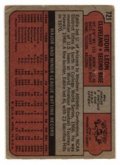 1972 Topps Baseball set HIGH #721 Eddie Leon VG+ Cleveland Indians Free Shipping