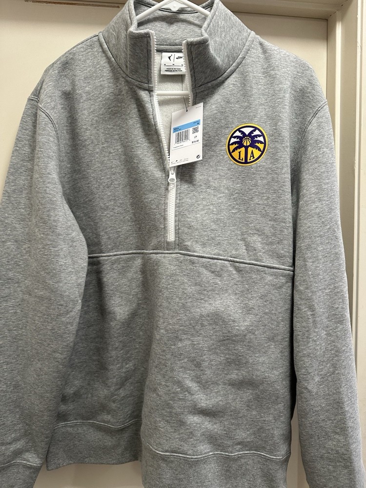 New Mens Nike WNBA Los Angeles Sparks Fleece Club 1/4 zip II0559 063 Size Med