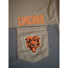 Chicago Bears Men XL T-Shirt Fanatics Gray Blue Pocket Football Fan Licensed NWT