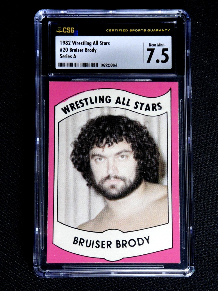 BRUISER BRODY 1982 WRESTLING ALL STARS ROOKIE CARD #20 CSG 7.5 SERIES A NM+