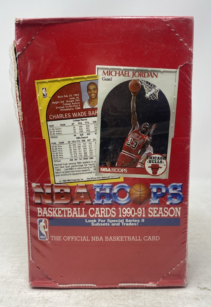 1990-91 NBA HOOPS SERIES 2 FACTORY SEALED 36 PACKS CARDS MICHAEL JORDAN ON BOX