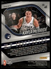 2025 Panini Prizm WNBA #45 Kayla McBride White Seismic Prizms